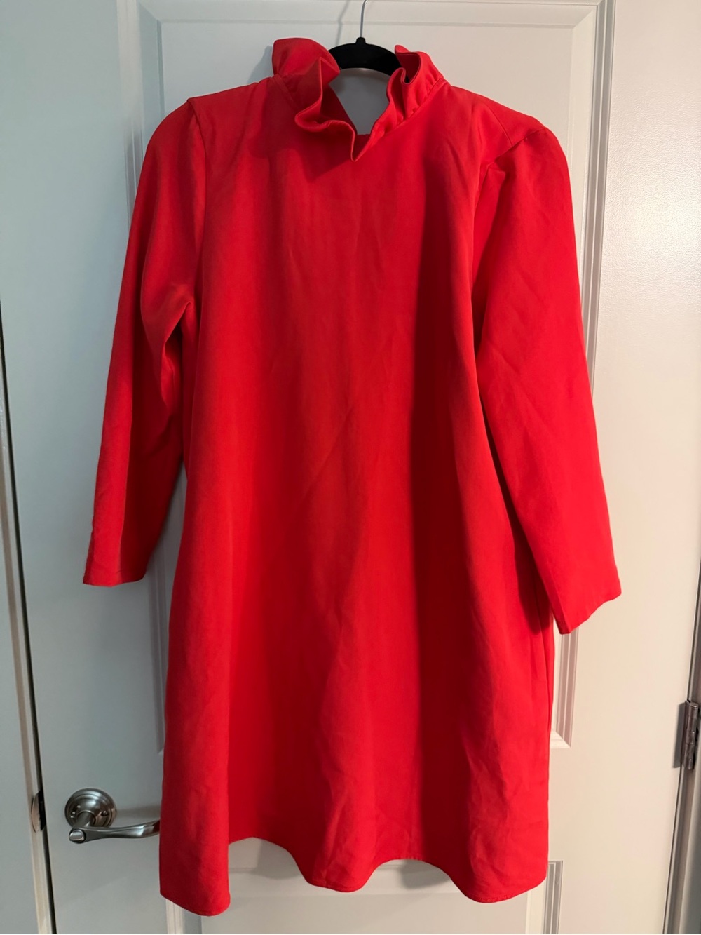 Tuckernuck Red Ruffle Neck A-Line Dress